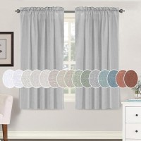 Hversailtex Dove Linen Curtains 63 Inch Length For Bedroom 2 Panels Rod Pocket Semi Sheer Energy Efficient Light Gray Curtains