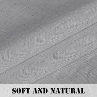 Hversailtex Dove Linen Curtains 63 Inch Length For Bedroom 2 Panels Rod Pocket Semi Sheer Energy Efficient Light Gray Curtains