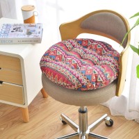 Vctops Bohemian Soft Round Chair Pad Garden Patio Home Kitchen Office Seat Cushion Red Diameter 16