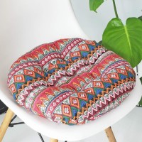 Vctops Bohemian Soft Round Chair Pad Garden Patio Home Kitchen Office Seat Cushion Red Diameter 20