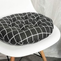 Vctops Bohemian Soft Round Chair Pad Garden Patio Home Kitchen Office Seat Cushion Grid Balck Diameter 16