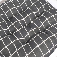 Vctops Bohemian Soft Round Chair Pad Garden Patio Home Kitchen Office Seat Cushion Grid Balck Diameter 16