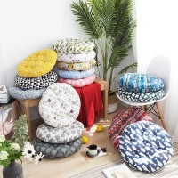 Vctops Bohemian Soft Round Chair Pad Garden Patio Home Kitchen Office Seat Cushion Tree White Diameter 20