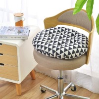 Vctops Bohemian Soft Round Chair Pad Garden Patio Home Kitchen Office Seat Cushion Black White Diameter 18