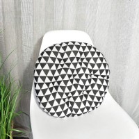 Vctops Bohemian Soft Round Chair Pad Garden Patio Home Kitchen Office Seat Cushion Black White Diameter 18