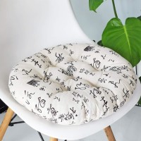 Vctops Bohemian Soft Round Chair Pad Garden Patio Home Kitchen Office Seat Cushion Calligraphy Diameter 16