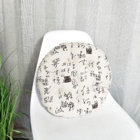 Vctops Bohemian Soft Round Chair Pad Garden Patio Home Kitchen Office Seat Cushion Calligraphy Diameter 16