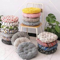 Vctops Bohemian Soft Round Chair Pad Garden Patio Home Kitchen Office Seat Cushion Grid Grey Diameter 16