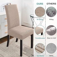 Northern Brothers Dining Chair Covers Seat Parson Chair Slipcover For Dining Room Set Of 4  Khaki