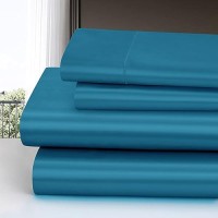 Homiest 4Pcs Satin Sheets Set Luxury Silky Satin Bedding Set With Deep Pocket 1 Fitted Sheet 1 Flat Sheet 2 Pillowcases Fu