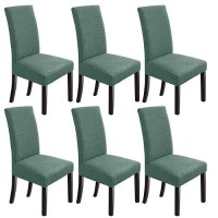 Cover For Dining Chairs Set Of 6 Slip Covers For A Dining Chair Kitchen Parsons Chair Covers Washable Chair Covers For Dining Chairs Seat Protector For Hotel  Banquet  Ceremony (Dark Cyan)