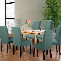 Cover For Dining Chairs Set Of 6 Slip Covers For A Dining Chair Kitchen Parsons Chair Covers Washable Chair Covers For Dining Chairs Seat Protector For Hotel  Banquet  Ceremony (Dark Cyan)