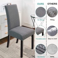 Northern Brothers Chair Covers For Dining Room 6 Pack Slipcovers Dining Chair Covers Parsons Chair Slipcover Fit Stretch Chair Covers For Dining Room, Light Grey