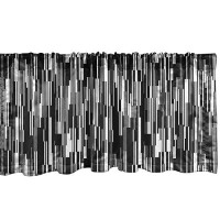 Ambesonne Black And White Window Valance  Barcode Pattern Abstraction Vertical Stripes In Grayscale Colors  Rod Pocket Curtain Valances For Kitchen Bedroom  54