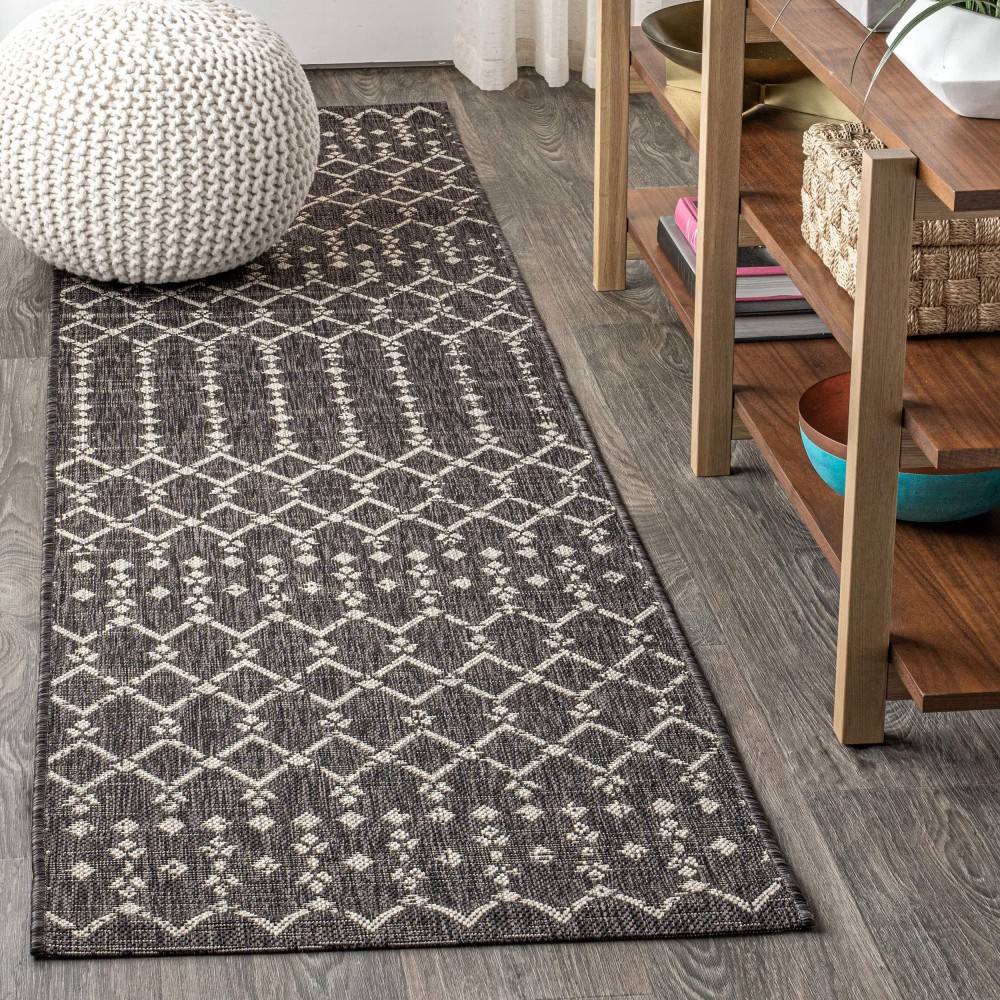 Jonathan Y Smb108F28 Ourika Moroccan Geometric Textured Weave Indoor Outdoor Area Rug Bohemian Rustic Scandinavian Easy Clea