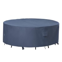 Fj Outdoors Outdoor Patio Furniture Covers Waterproof Uv Resistant Antifading Cover For Large Round Table Chairs Set Grey 84