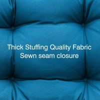 Qilloway Outdoor Seat/Back Chair Cushion Tufted Pillow, Spring/Summer Seasonal Replacement All Weather Cushions. (Peacock Blue)