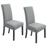 Northern Brothers 2 Packs Chair Covers  Stretch Parson Chair Covers  Dining Room Chair Covers  Kitchen Chair Covers Set Of 2  Light Grey