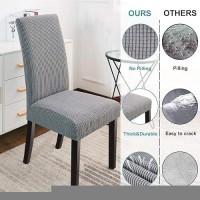 Northern Brothers 2 Packs Chair Covers  Stretch Parson Chair Covers  Dining Room Chair Covers  Kitchen Chair Covers Set Of 2  Light Grey