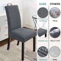 Northern Brothers Chair Covers For Dining Room Slipcover Chair Covers Fit Stretch Chair Covers Set Of 2, Dark Grey