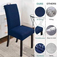 Northern Brothers Dining Room Chair Covers 6 Pack Chair Covers Stretch Parsons Chair Covers Universal Spandex Dining Chair Slipcovers Seat Covers For Dining Chairs (Navy Blue)