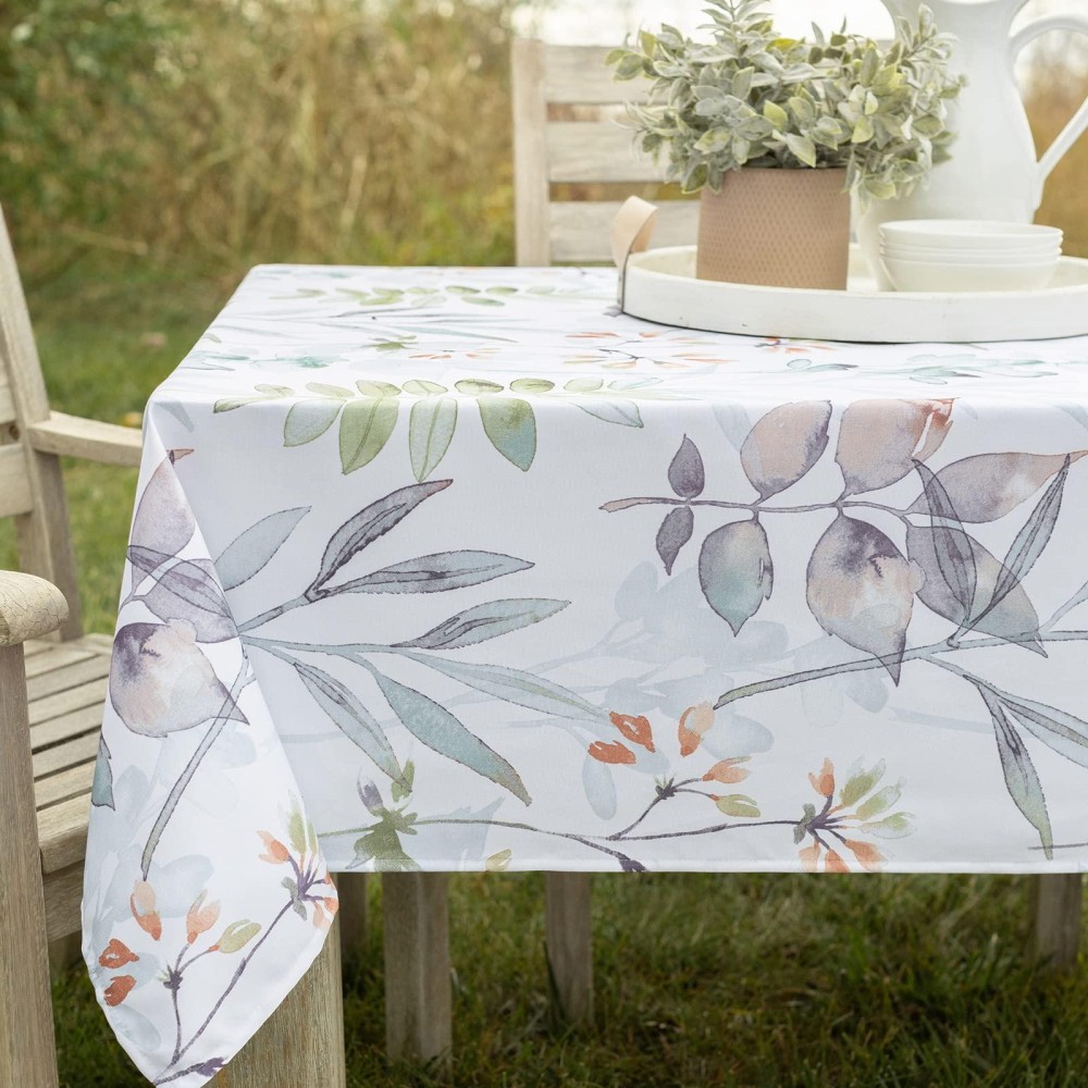 Benson Mills Spillproof Spring/Summer Fabric Indoor Outdoor Tablecloth, Outdoor Table Cloth For Rectangle Tables, Picnic/Patio Table Covers (60