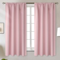 Bgment Pink Room Darkening Curtains 63 Inches Length Rod Pocket Thermal Insulated Blackout Curtain Drapes For Kids Room 42 X