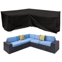Oslimea Patio V-Shaped Sectional Sofa Cover, Water Resistant Outdoor Sectional Furniture Cover Patio Furniture Cover L-Shaped Garden Couch Protector 85
