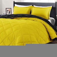 Downluxe Twin Comforter Set Lemon And Black Twin Comforter Soft Bedding Sets For All Seasons 2 Pieces 1 Comforter 66X92