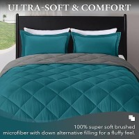 Downluxe Twin Comforter Set Ocean And Grey Twin Comforter Soft Bedding Sets For All Seasons 2 Pieces 1 Comforter 66X92