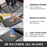 Yimobra Gray Front Door Mat Indoor Outdoor Doormat Entryway Mats For Shoe Scraper Heavy Duty Non Slip Dirt Trapping Mats Easy