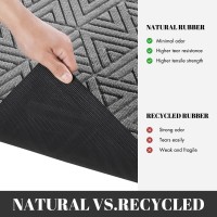 Yimobra Gray Front Door Mat Indoor Outdoor Doormat Entryway Mats For Shoe Scraper Heavy Duty Non Slip Dirt Trapping Mats Easy