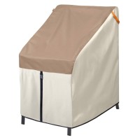 Porch Shield Patio Stackable Chair Covers Waterproof Outdoor Stack Of Chair Cover 27W X 33D X 46H Inch Light Tan Khaki