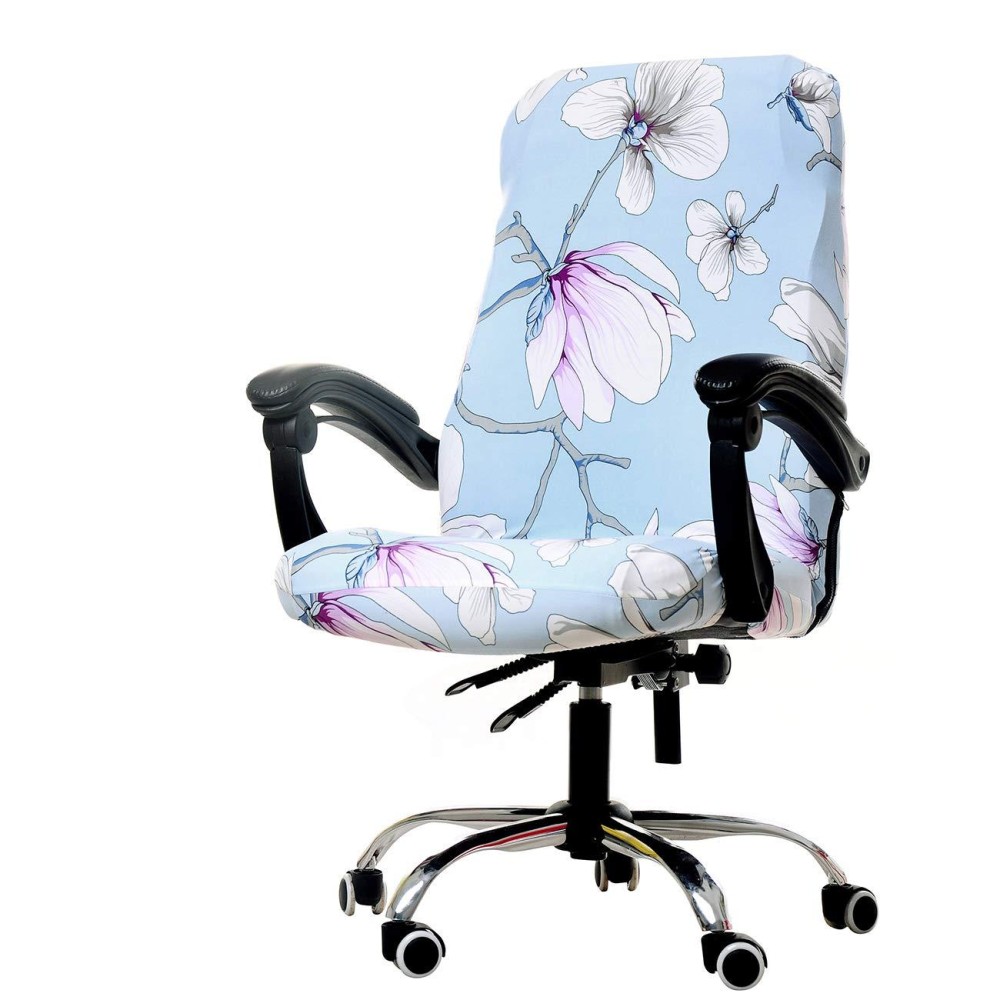 Womaco Printed Office Chair Covers, Stretch Computer Chair Cover Universal Boss Chair Covers Modern Simplism Style High Back Chair Slipcover (Magnolia, Large)