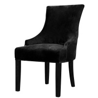 Lellen Velvet Stretch Wingback Chair Cover Slipcover - Reusable Arm Chair Protector Cover For Dining Room Banquet Home Decor Etc Machine Washable Hand Washable(Set Of 1,Black)