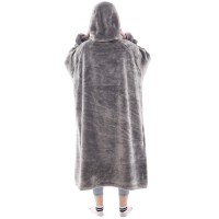 Waitu Wearable Blanket Sweatshirt For Women And Men Super Warm And Cozy Giant Blanket Hoodie Thick Flannel Blanket With Sleeve