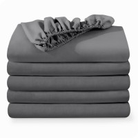 Bare Home 5Pack Fitted Bottom Sheets Twin Extra Long Premium 1800 Ultrasoft Wrinkle Resistant Microfiber Deep Pocket Twin