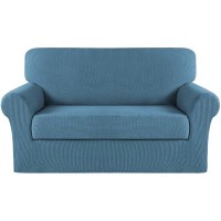 Turquoize Stretch Sofa Slipcover 2 Pieces Sofa Cover Couch Cover For 3 Cushion Couch Washable Furniture Protector Covers With El