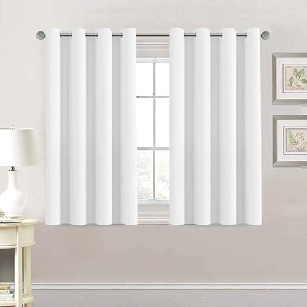 Hversailtex Thermal Insulated Room Darkening White Curtains For Bedroomliving Room Classic Grommet Top 2 Panels White 52