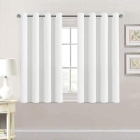 Hversailtex Thermal Insulated Room Darkening White Curtains For Bedroomliving Room Classic Grommet Top 2 Panels White 52