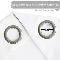 Hversailtex Thermal Insulated Room Darkening White Curtains For Bedroomliving Room Classic Grommet Top 2 Panels White 52