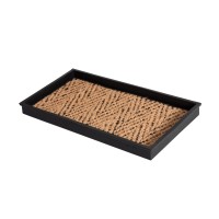 Anji Mountain Heavy Duty Waterproof Rubber Shoe Storage Mat Organizerboot Storage Tray Multi Use For Entryway With Coir Tan An