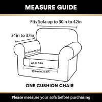 Real Velvet Stretch Chair Covers 2 Piece Armchair Cover Slipcovers - Include Base Cover And Cushion Cover - Sofa Covers Couch Covers 1 Seater Chair Slip Cover, Feature Thick Soft Velour, Grey