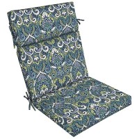 Arden Selections Outdoor Chair Cushion  21 X 20  Water Repellent  Fade Resistant 21 X 20  Sapphire Aurora Blue Damask