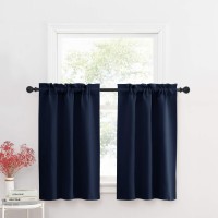 Nicetown Blackout Short Curtain For Windows Elegant Rod Pocket Thermal Insulated Half Curtain Valance For Bathroomcafenurser