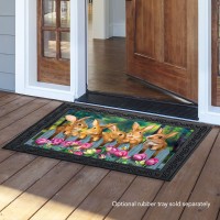 Briarwood Lane Garden Bunnies Spring Doormat Tulips Easter Rabbits Indoor Outdoor 30 X 18