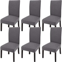 Goodtou Chair Covers For Dining Room 6 Pack, Stretch Parson/Dining Chair Slipcover Removable Washable Chair Protector For Home/Restaurant/Banquet,Forros Para Sillas De Comedor(Gray, Set Of 6)