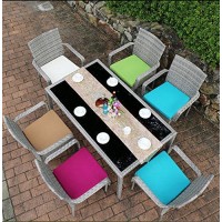 Sigmat Outdoor Seat Cushion Cover Water Repellent Square Chair Cushion Cover-Only Cover Teal 20