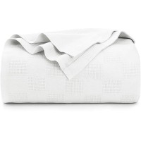 Utopia Bedding White Cotton Blanket [Twin  90X72 Inch] 350Gsm Soft Thermal Blanket (Pack Of 10)