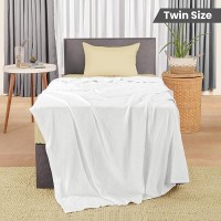 Utopia Bedding White Cotton Blanket [Twin  90X72 Inch] 350Gsm Soft Thermal Blanket (Pack Of 10)